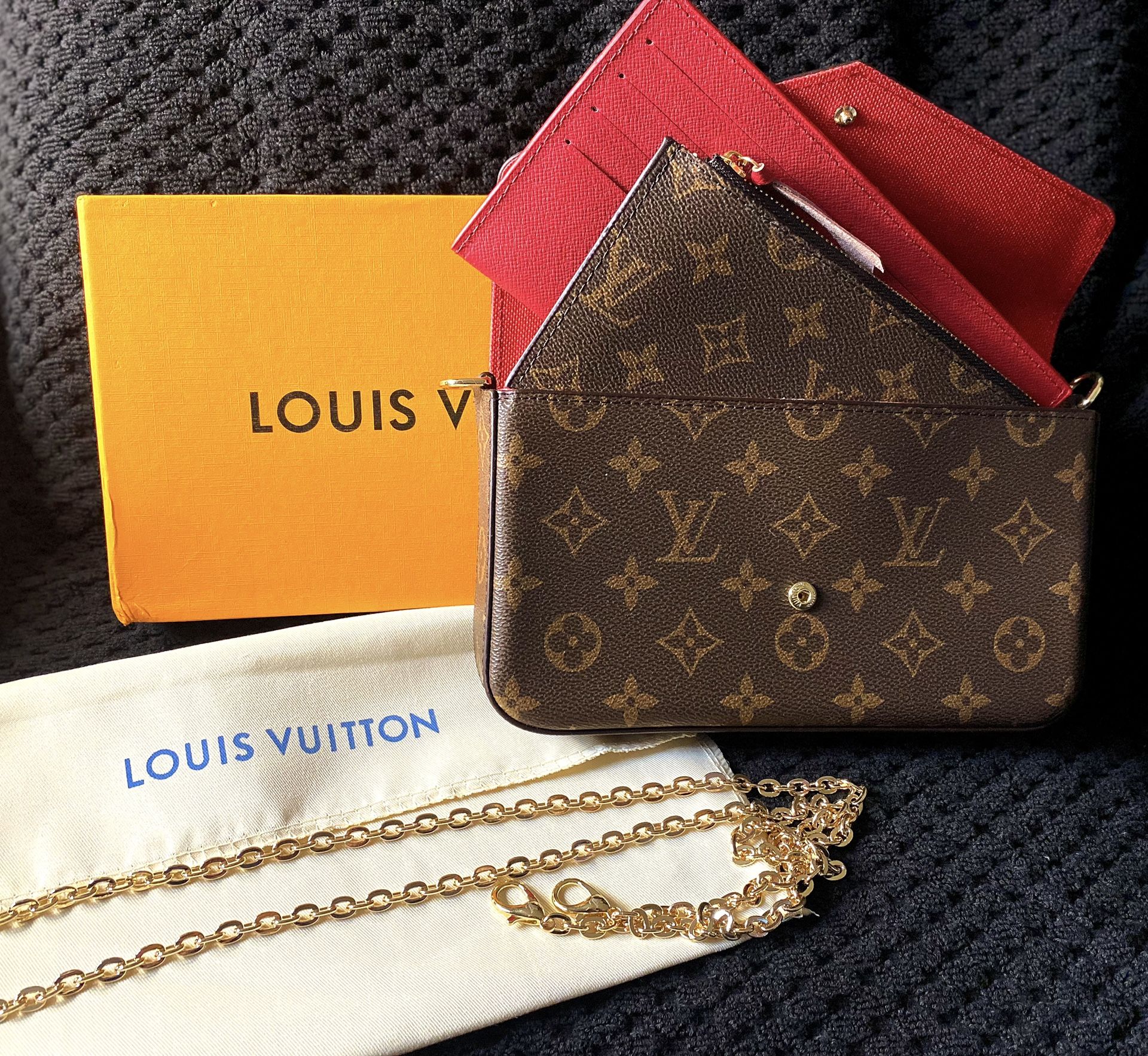 NWT Brown Or Black Monogram Crossbody With Optional Gold chain