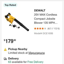 Brand New Dewalt 20volt  Compact Blower. 120