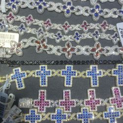 Silver Moissanite Cross Chains Bracelets  Earrings Watches Chrome Hearts Biy Sale Trade Gold Scrap Cars Art 