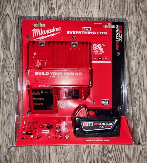 Milwaukee M18 18-Volt Lithium-Ion Starter Kit with One 5.0Ah Battery and Charger