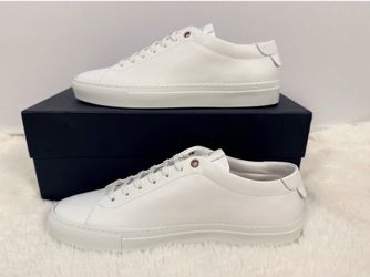 Good Man Brand Edge Lo-Top White Sneaker Italian Leather Size 8.5 NIB MRSP $228