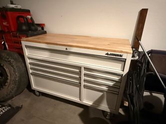 Like New Husky Tool Chest – Heavy Duty, Wood Top, Tons of Storage