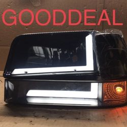 #17 FIT 92-1996 Ford F-150 / F-250 /F-350 / Bronco Black Smoked LED Bar DRL Halogen Headlights Head Light Pair Set