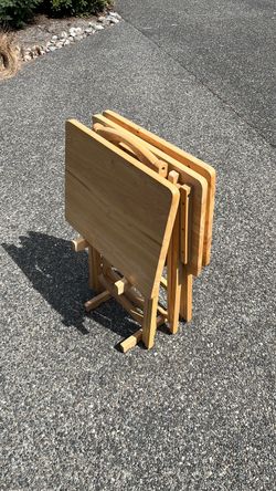 Folding wooden tables