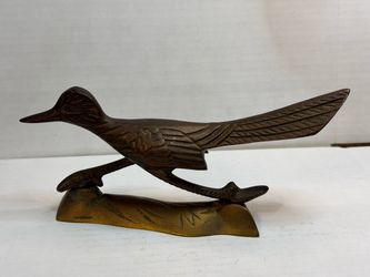 Vintage Brass Roadrunner Bird Figurine Paperweight – Southwestern Decor