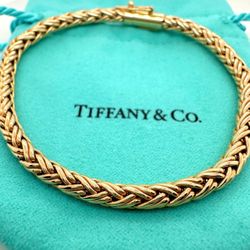 Tiffany & Co. Wheat Braided Rope Bracelet in 14k Yellow Gold