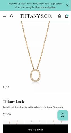 Tiffany & co Lock Small Lock Pendant in Yellow Gold with Pavé Diamonds