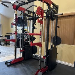 Smith Machine 200 | Adjustable Bench | 245lb Cast Iron Olympic Weights | 7ft Olympic Bar | Fitness | Gym Equipment | FREE DELIVERY/INSTALLATION 🚚 🛠️