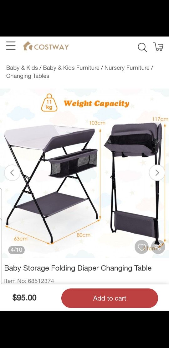 Foldable Diaper Changing table