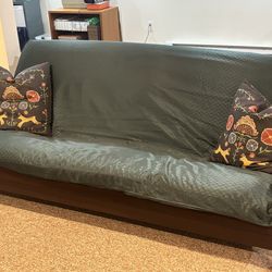 Wood futon with mattress