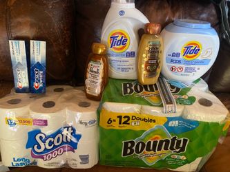 Households New items, detergents,towels, toilet paper,shampoo, toothpaste
