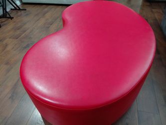 Leather Kidney-Shaped   Ottoman