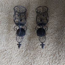 Pair Of Wall Mounted Candle Sconces