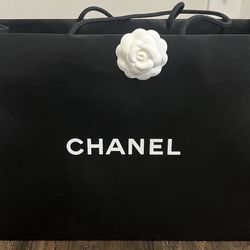 CHANEL Authentic Medium/ Large Paper Gift Shopping EMPTY Bag Black