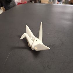 White High Quality Porcelain Origami Crane Made In Japan For Dept 56, Symbolizes Of Peace And Longevity 3"W X 2.25"H