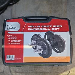 40 Pound Cast Iron Dumbbell Set