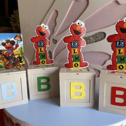 Elmo Centerpieces/ ABC Wooden Centerpieces 