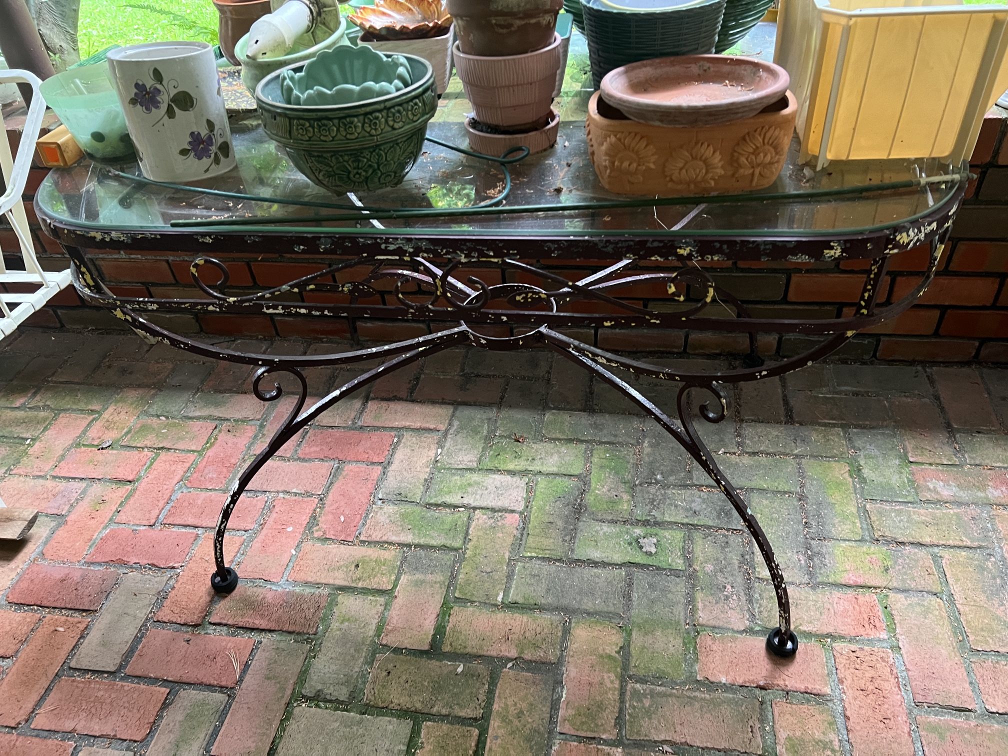 Wrought iron Table W 4 chairs, Set Of No Rust Aluminum Chairs, Lawn Furniture