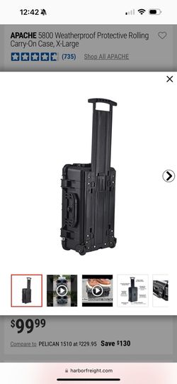 APACHE Weatherproof Pelican-Style Rolling Case