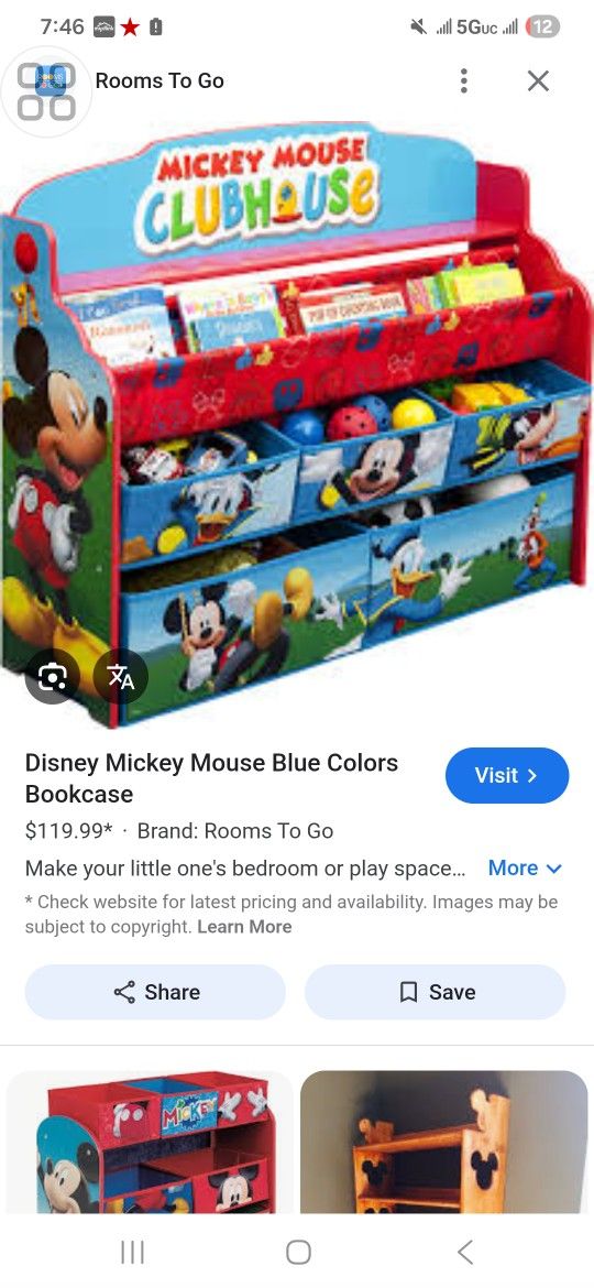 Free Mickey Mouse Book/toy Shelves 