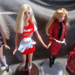 Coca Cola Barbie, Ranger Barbie, Poodle Barbie, 70s Barbie