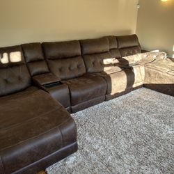 Brown U Shaped Sectional 