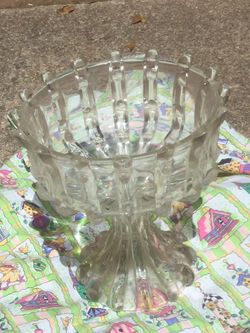 Glass candy dish old