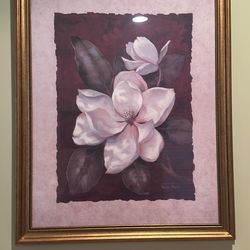 Vivian Flasch framed art white magnolia