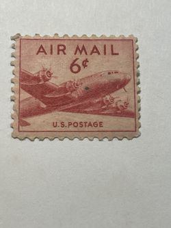 VINTAGE STAMPS US SCOTT C37 "DC-4 Skymaster, Small Plane" 6 CENT MNH 1948