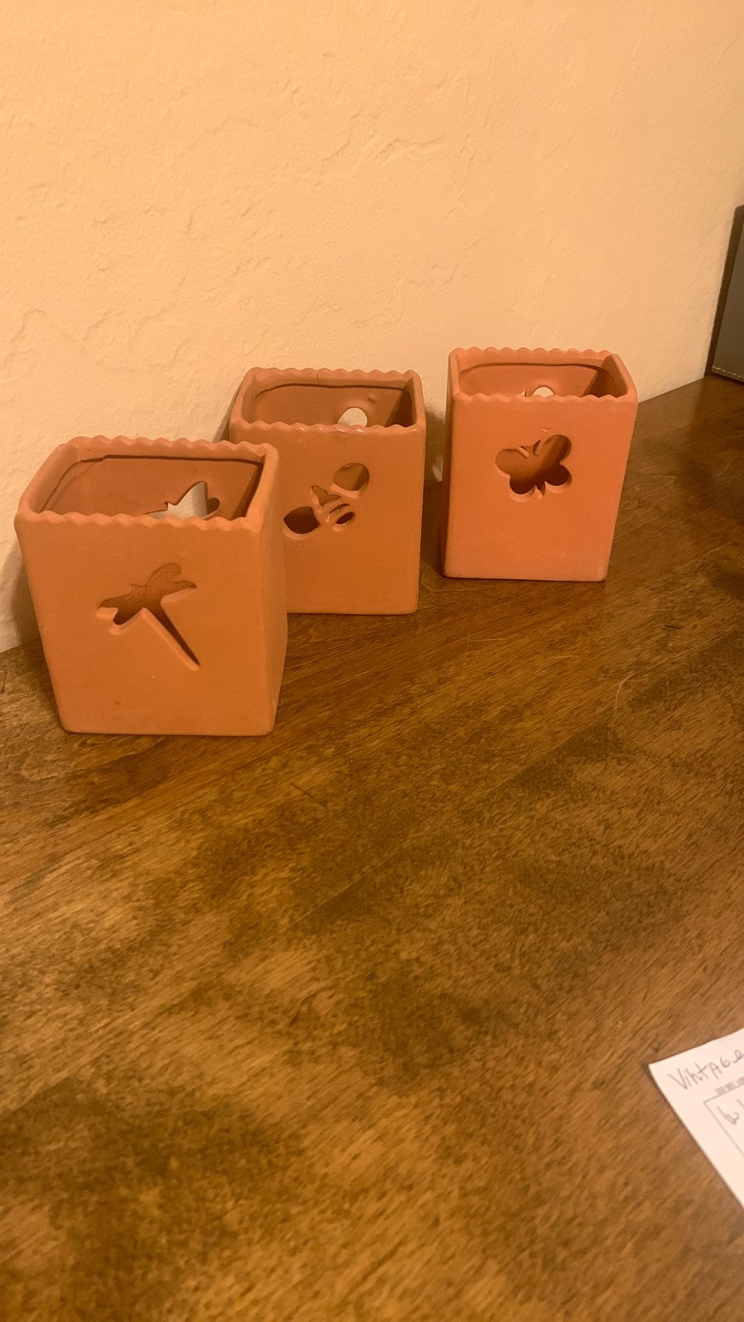 Terracotta Candleholders (3)