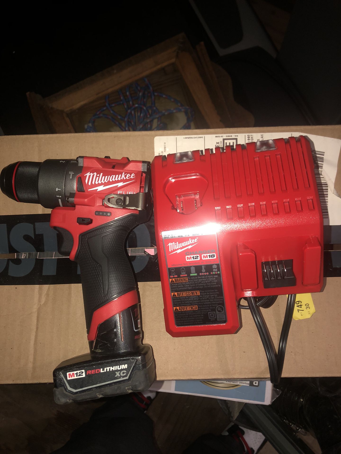 Milwaukee M12 Hammer Drill With Battery And New Charger 