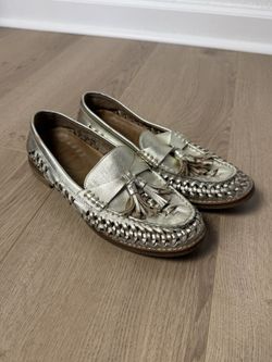 Sperry Seaport Gold Tassel Leather Loafers Size 7