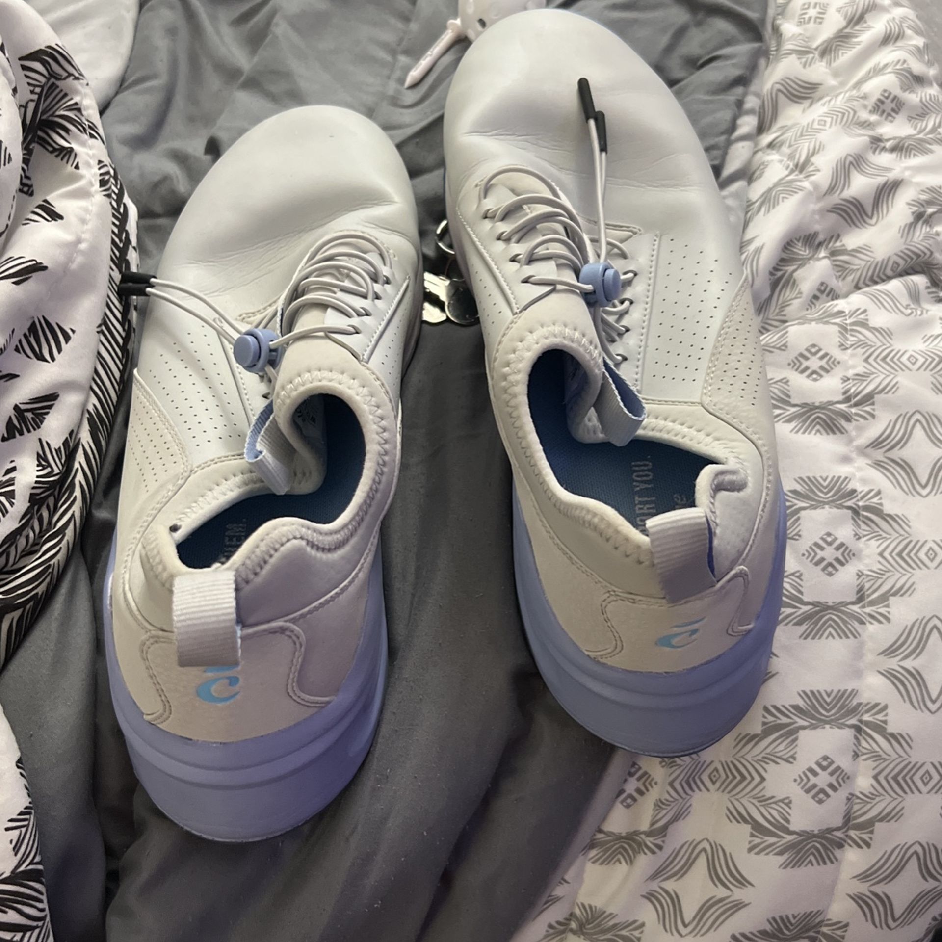 Shoes With White Leather Tennis Shoes For Nursing School White