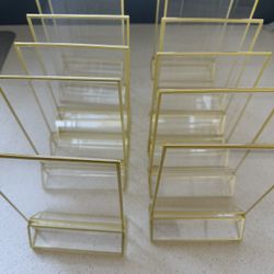 12 Gold Clear Acrylic Standing Frames 5x7