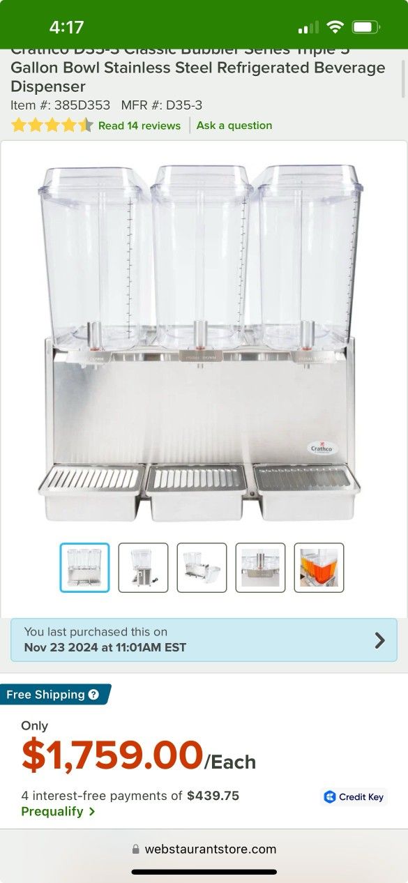 Crathco Restaurant Beverage Dispenser