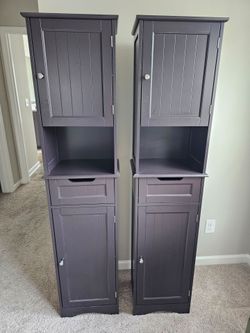 Make an Offer!! Two Brown Bathroom Cabinets with Drawer