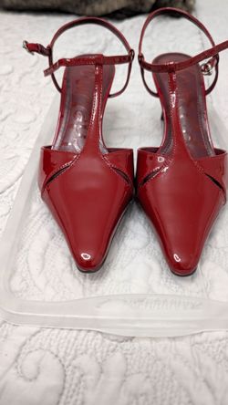 Sam Edelman Red Patent Leather T-Strap Heels