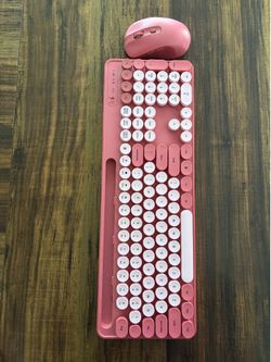 Pink Keyboard and Mouse