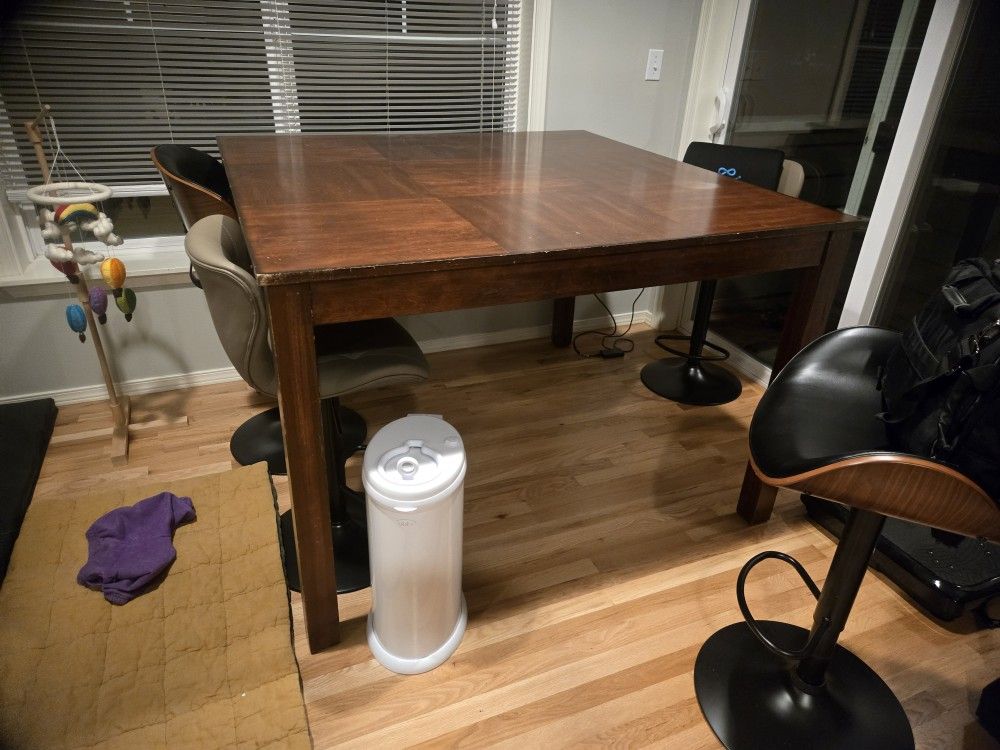 Large Bar Height Dining Table 4' By 4'