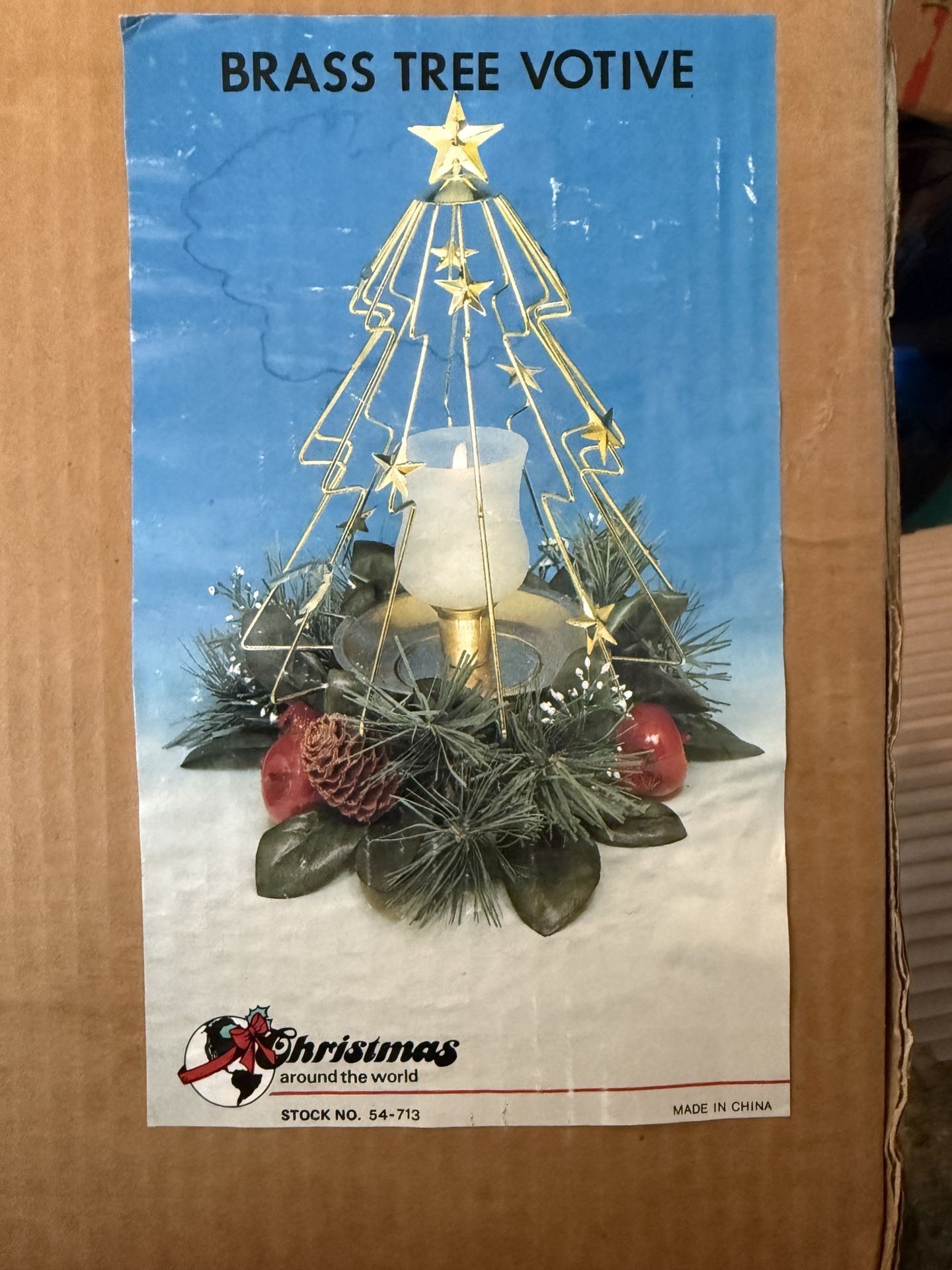 "Brass Tree Votive" candle holder