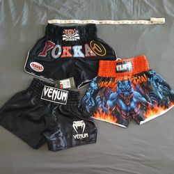 3 Muay Thai kick boxing shorts Sz S Yokkao Venum Tuff