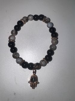 Beaded Bracelet with Hamsa Charm