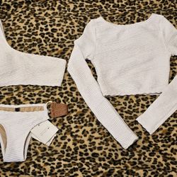 Mobo Luxury Designer Exclusive Swimwear Barbados Bikini Rash Guard Set Size S