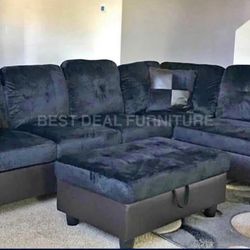 New Sectional + Storage Ottoman  — Left or Right Chaise — Delivery Available  