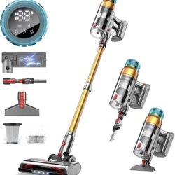 Cordless Vacuum Cleaner Stick Vacuum for Home/Pet Hair/Carpets/Floors 600W, 55Kpa, Upgraded Powerful Stick, 8 in 1, Lightweight, Up to 60Mins, Anti-Ta