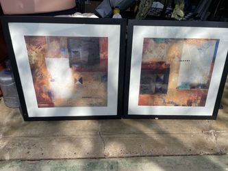 Pair of Abstract Framed Art Prints