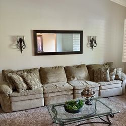 Sofa Sectional Couch Recliners Beige 