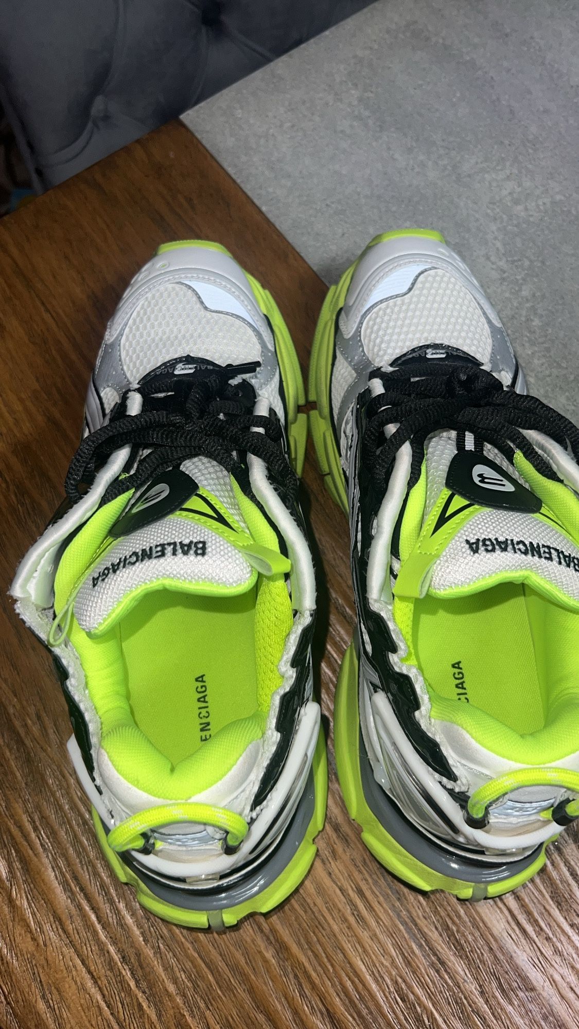 Balenciaga Runners “White Fluo Yellow” Sz