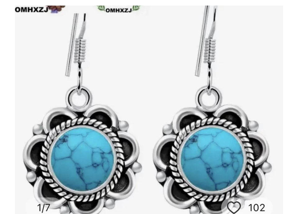 Sterlingsilver Turquoise Dangle Earrings