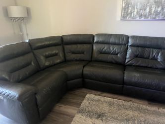 Leather Sectional Recliner Couch